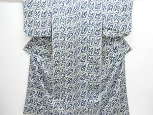 大正ロマン　型染抽象模様着物